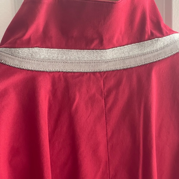 Lafayette 148 Dark Red Maroon 3/4 Sleeve Button Down Blouse Sparkle Beads Monili - Picture 7 of 8